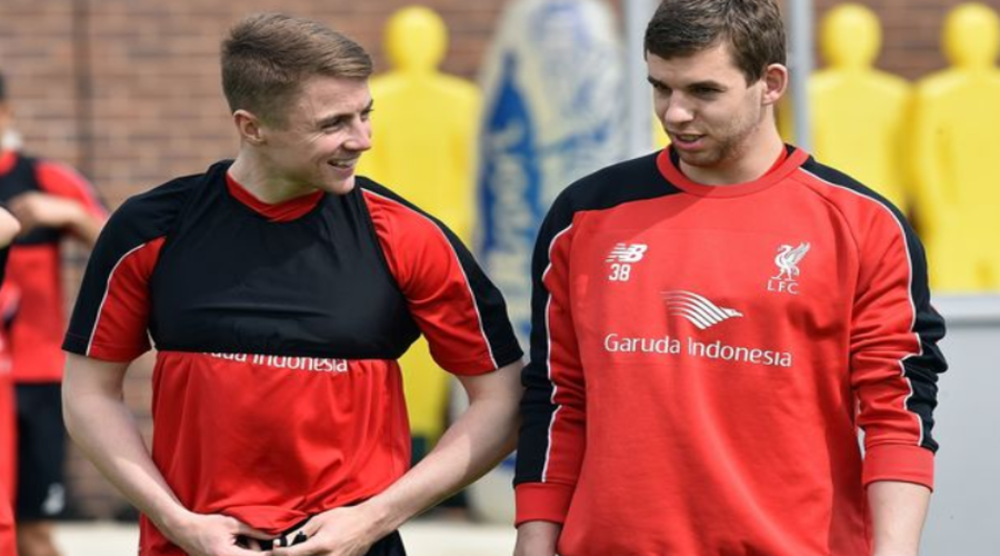 Οι Scousers Jon Flanagan και Jordan Rossiter στην προπόνηση της Liverpool.